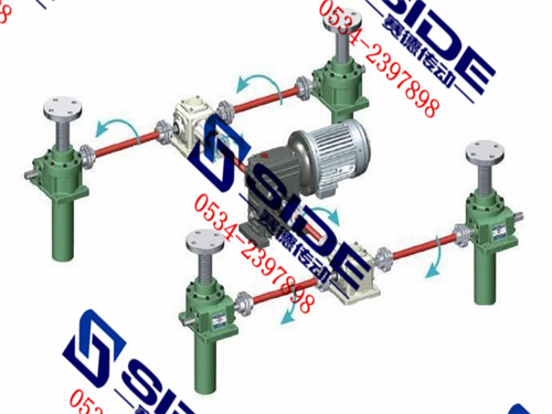 四臺同步絲桿升降機(jī)